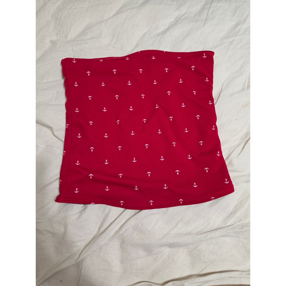 Wild Fable Red Anchor Print Tube Top Strapless Nautical Crop Top Small